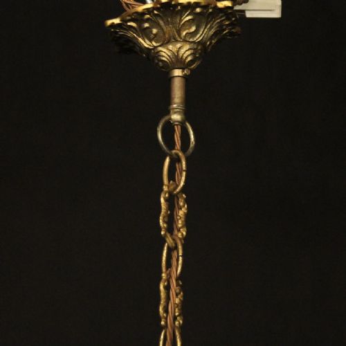 FRENCH TENT WATERFALL BRONZE ANTIQUE CHANDELIER - ADDITIONAL PHOTO 9