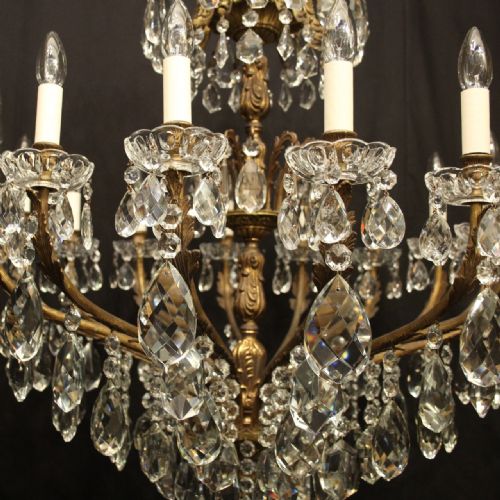 FRENCH LARGE GILDED BRONZE 16 LIGHT ANTIQUE CHANDELIER - ADDITIONAL PHOTO 3
