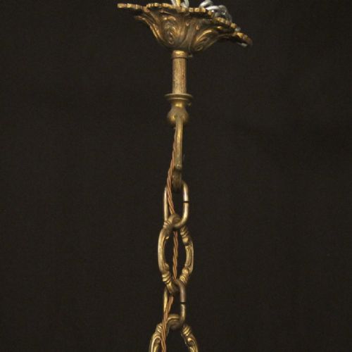FRENCH LARGE GILDED BRONZE 16 LIGHT ANTIQUE CHANDELIER - ADDITIONAL PHOTO 9