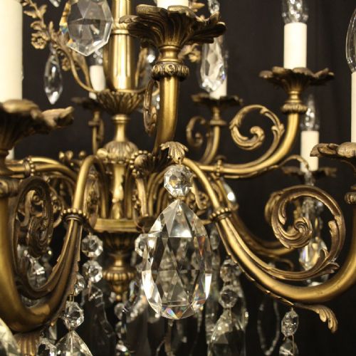 FRENCH 12 LIGHT GILDED BRONZE CRYSTAL CHANDELIER - ADDITIONAL PHOTO 6
