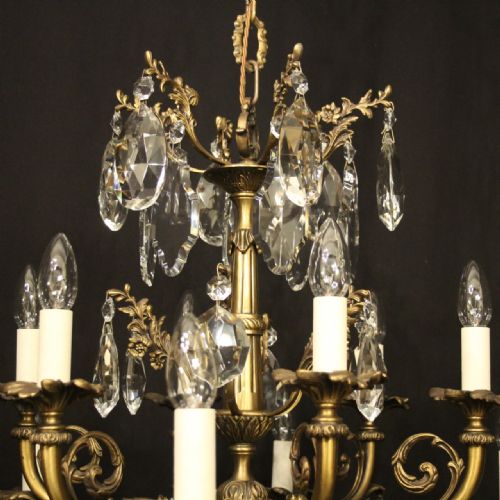 FRENCH 12 LIGHT GILDED BRONZE CRYSTAL CHANDELIER - ADDITIONAL PHOTO 8
