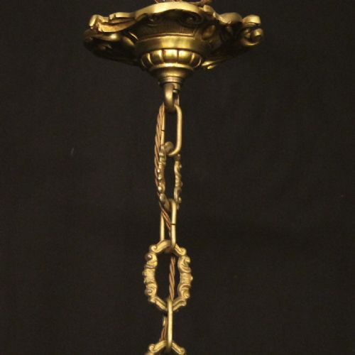 FRENCH GILDED BRASS 18 LIGHT ANTIQUE CHANDELIER - ADDITIONAL PHOTO 8