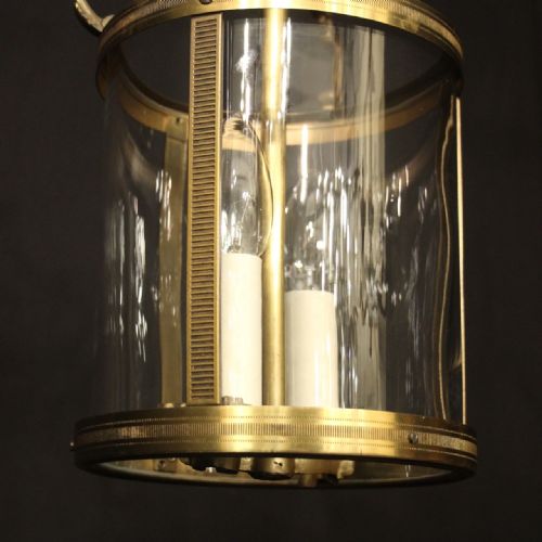 FRENCH GILDED BRASS TWIN LIGHT ANTIQUE LANTERN - ADDITIONAL PHOTO 4