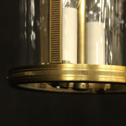 FRENCH GILDED BRASS TWIN LIGHT ANTIQUE LANTERN - ADDITIONAL PHOTO 6