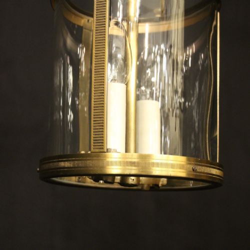 FRENCH GILDED BRASS TWIN LIGHT ANTIQUE LANTERN - ADDITIONAL PHOTO 7