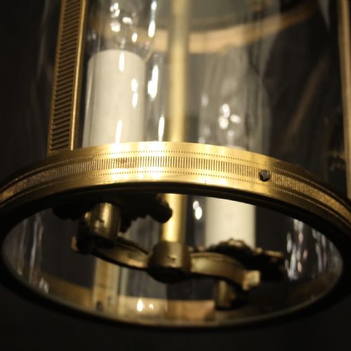 FRENCH GILDED BRASS TWIN LIGHT ANTIQUE LANTERN - ADDITIONAL PHOTO 8