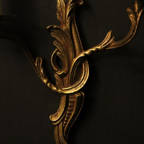 FRENCH PAIR OF GILDED ANTIQUE WALL LIGHTS - ADDITIONAL PHOTO 8