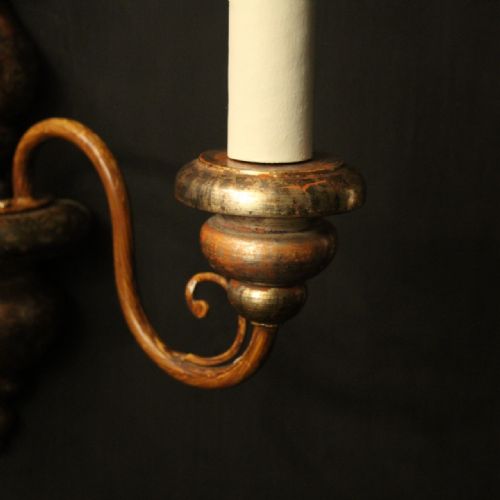 ITALIAN PAIR OF POLYCHROME TWIN ARM WALL LIGHTS - ADDITIONAL PHOTO 3