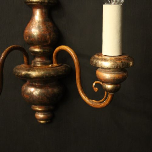 ITALIAN PAIR OF POLYCHROME TWIN ARM WALL LIGHTS - ADDITIONAL PHOTO 5