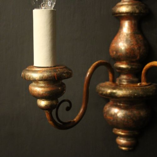 ITALIAN PAIR OF POLYCHROME TWIN ARM WALL LIGHTS - ADDITIONAL PHOTO 6