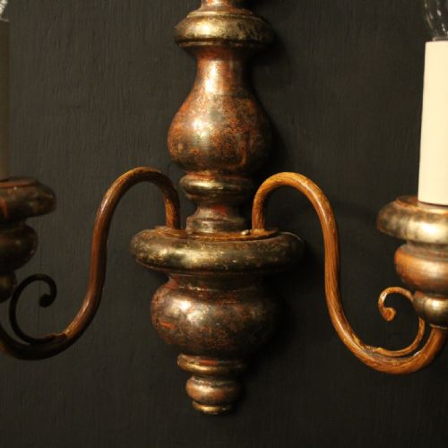 ITALIAN PAIR OF POLYCHROME TWIN ARM WALL LIGHTS - ADDITIONAL PHOTO 7