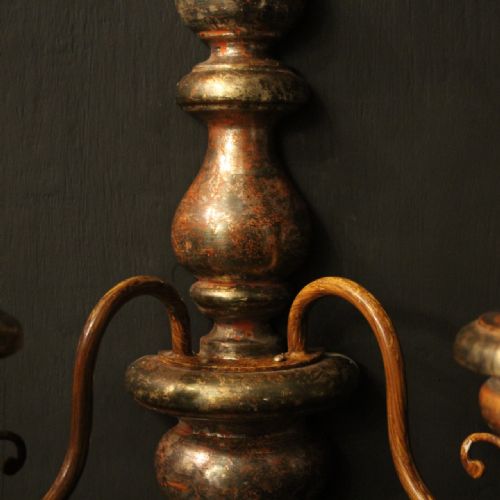 ITALIAN PAIR OF POLYCHROME TWIN ARM WALL LIGHTS - ADDITIONAL PHOTO 8