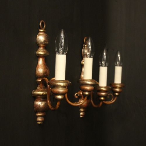 ITALIAN PAIR OF POLYCHROME TWIN ARM WALL LIGHTS - ADDITIONAL PHOTO 10