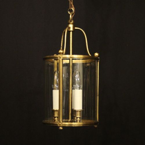 french gilded triple light antique lantern - CATEGORY: ANTIQUE LIGHTING - DATED 1930