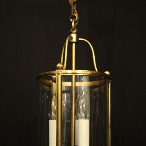 FRENCH GILDED TRIPLE LIGHT ANTIQUE LANTERN - ADDITIONAL PHOTO 1