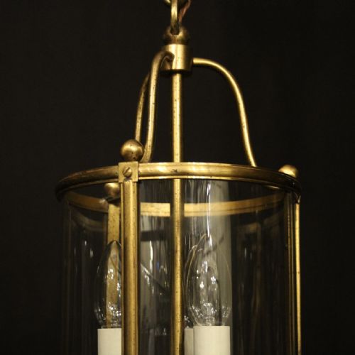 FRENCH GILDED TRIPLE LIGHT ANTIQUE LANTERN - ADDITIONAL PHOTO 3