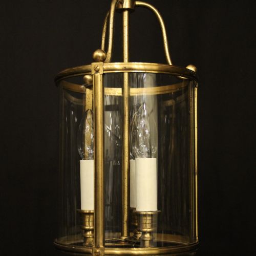 FRENCH GILDED TRIPLE LIGHT ANTIQUE LANTERN - ADDITIONAL PHOTO 6