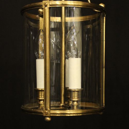FRENCH GILDED TRIPLE LIGHT ANTIQUE LANTERN - ADDITIONAL PHOTO 7