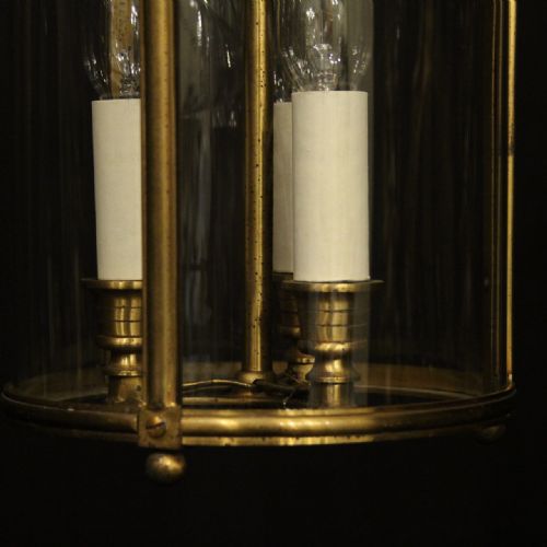FRENCH GILDED TRIPLE LIGHT ANTIQUE LANTERN - ADDITIONAL PHOTO 8