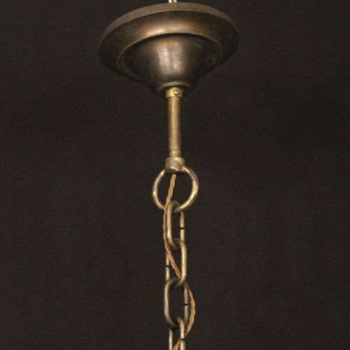 FLEMISH TIERED 12 LIGHT ANTIQUE BRASS CHANDELIER - ADDITIONAL PHOTO 8