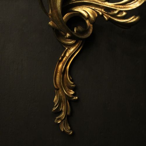 FRENCH 19TH C PAIR OF GILDED BRONZE ANTIQUE WALL SCONCES - ADDITIONAL PHOTO 8
