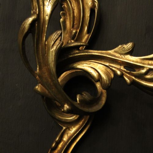 FRENCH 19TH C PAIR OF GILDED BRONZE ANTIQUE WALL SCONCES - ADDITIONAL PHOTO 9
