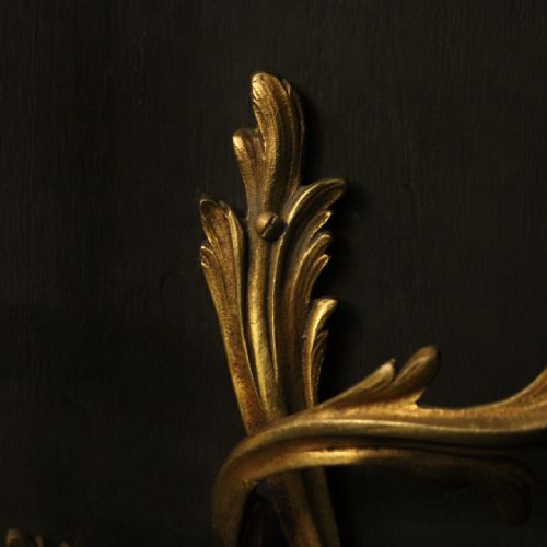 FRENCH PAIR OF GILDED BRASS ANTIQUE WALL LIGHTS - ADDITIONAL PHOTO 5