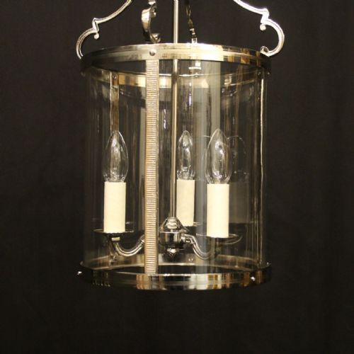 FRENCH RENICKEL TRIPLE LIGHT ANTIQUE CONVEX LANTERN - ADDITIONAL PHOTO 1