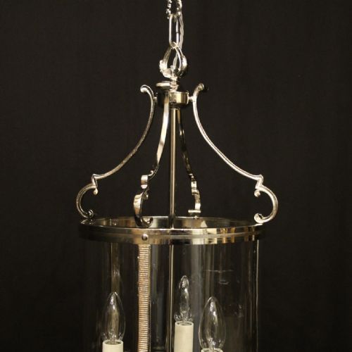 FRENCH RENICKEL TRIPLE LIGHT ANTIQUE CONVEX LANTERN - ADDITIONAL PHOTO 3