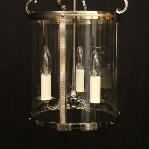 FRENCH RENICKEL TRIPLE LIGHT ANTIQUE CONVEX LANTERN - ADDITIONAL PHOTO 5