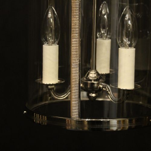 FRENCH RENICKEL TRIPLE LIGHT ANTIQUE CONVEX LANTERN - ADDITIONAL PHOTO 7