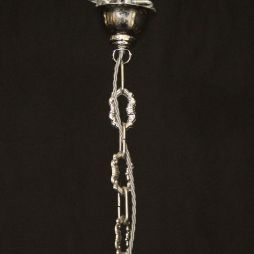 FRENCH RENICKEL TRIPLE LIGHT ANTIQUE CONVEX LANTERN - ADDITIONAL PHOTO 9