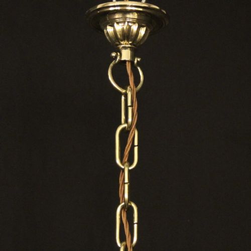 ENGLISH PAIR TRIPLE LIGHT GOTHIC ANTIQUE HALL LANTERNS - ADDITIONAL PHOTO 9