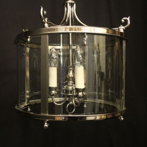 FRENCH RENICKEL TRIPLE LIGHT CONVEX LANTERN - ADDITIONAL PHOTO 1