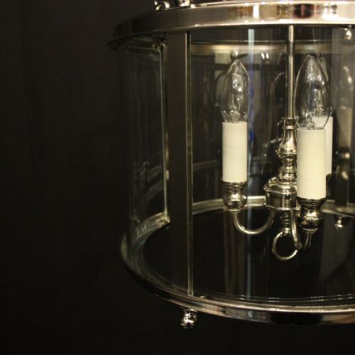 FRENCH RENICKEL TRIPLE LIGHT CONVEX LANTERN - ADDITIONAL PHOTO 4