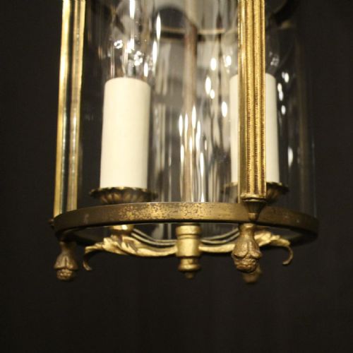 FRENCH GILDED BRASS TWIN LIGHT ANTIQUE LANTERN - ADDITIONAL PHOTO 8