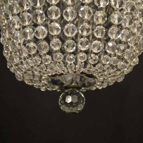 FRENCH SMALL TENT WATERFALL TRIPLE LIGHT ANTIQUE CHANDELIER - ADDITIONAL PHOTO 6