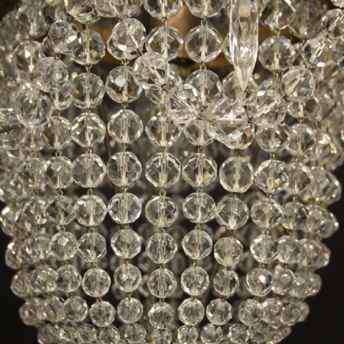 FRENCH SMALL TENT WATERFALL TRIPLE LIGHT ANTIQUE CHANDELIER - ADDITIONAL PHOTO 8