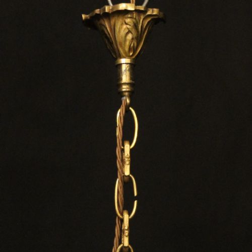 FRENCH SMALL TENT WATERFALL TRIPLE LIGHT ANTIQUE CHANDELIER - ADDITIONAL PHOTO 9