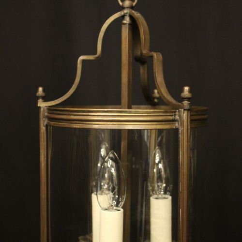 FRENCH BRASS ANTIQUE CONVEX HALL LANTERN - ADDITIONAL PHOTO 6