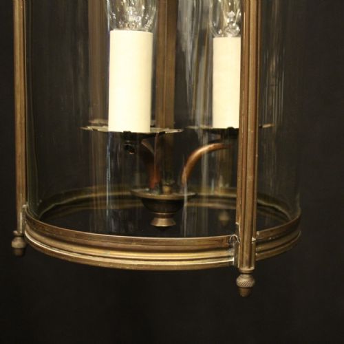 FRENCH BRASS ANTIQUE CONVEX HALL LANTERN - ADDITIONAL PHOTO 8