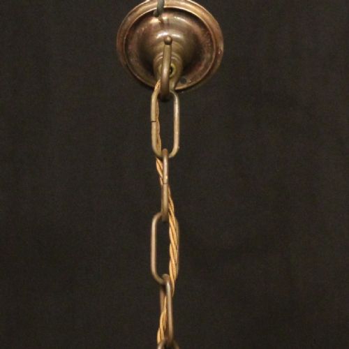 FRENCH BRASS ANTIQUE CONVEX HALL LANTERN - ADDITIONAL PHOTO 9