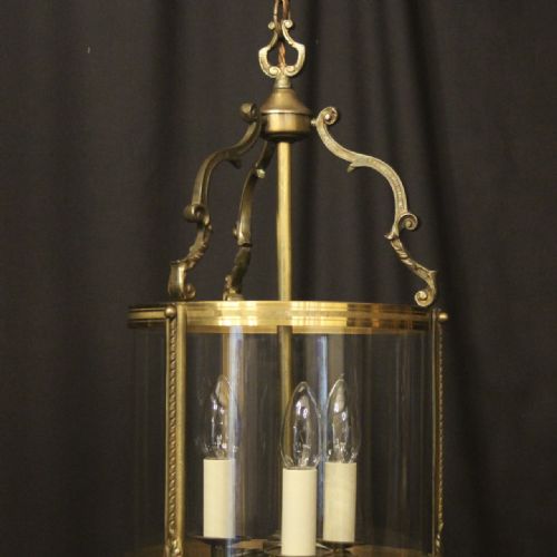 FRENCH GILDED BRONZE ANTIQUE CONVEX HALL LANTERN - ADDITIONAL PHOTO 1