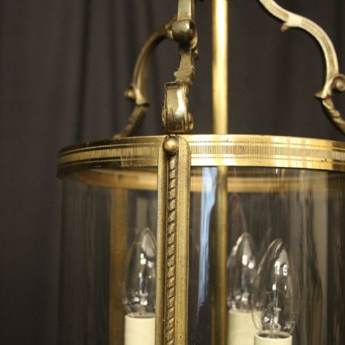 FRENCH GILDED BRONZE ANTIQUE CONVEX HALL LANTERN - ADDITIONAL PHOTO 4