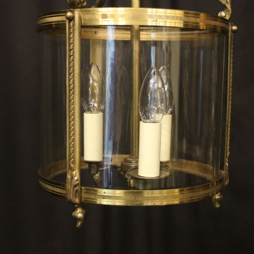 FRENCH GILDED BRONZE ANTIQUE CONVEX HALL LANTERN - ADDITIONAL PHOTO 5