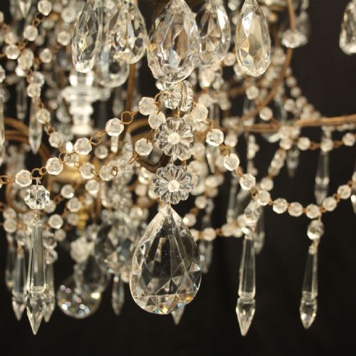 FRENCH GILDED 13 LIGHT ANTIQUE CAGE ANTIQUE CHANDELIER - ADDITIONAL PHOTO 3