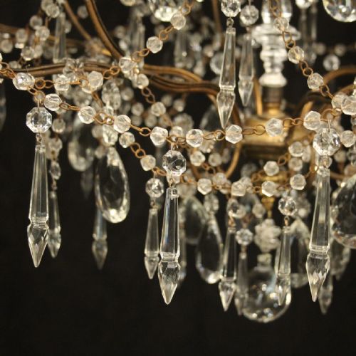 FRENCH GILDED 13 LIGHT ANTIQUE CAGE ANTIQUE CHANDELIER - ADDITIONAL PHOTO 4