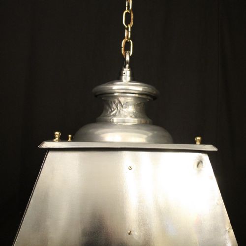 LARGE OVERSIZED FRENCH STEEL BRASS LANTERN - ADDITIONAL PHOTO 3