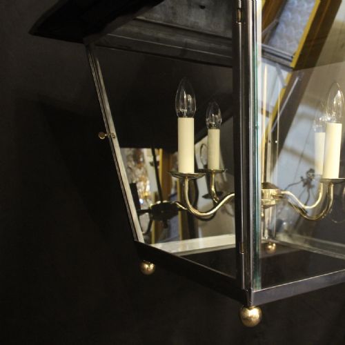 LARGE OVERSIZED FRENCH STEEL BRASS LANTERN - ADDITIONAL PHOTO 7