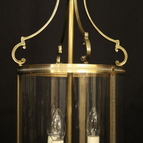FRENCH PAIR GILDED CONVEX HALL ANTIQUE LANTERNS - ADDITIONAL PHOTO 3